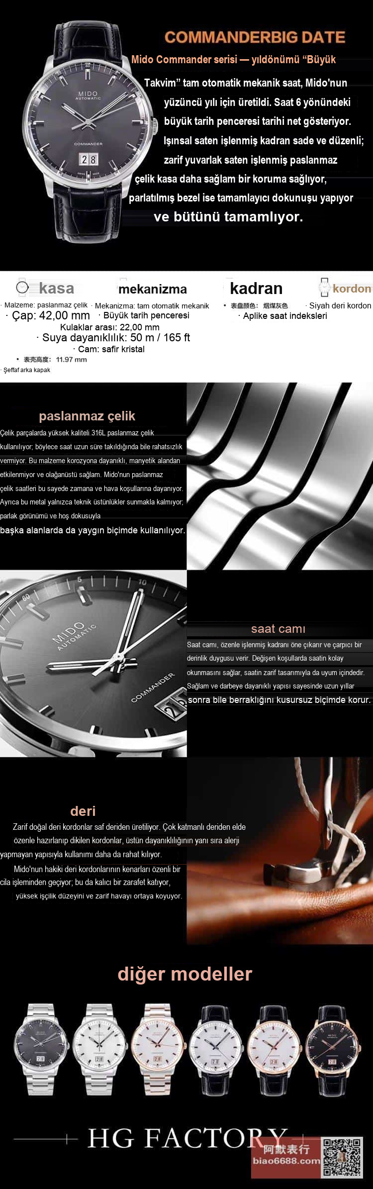 HG üretimi MIDO Commander (Multifort/Commander) serisi kol saati — 4. fotoğraf