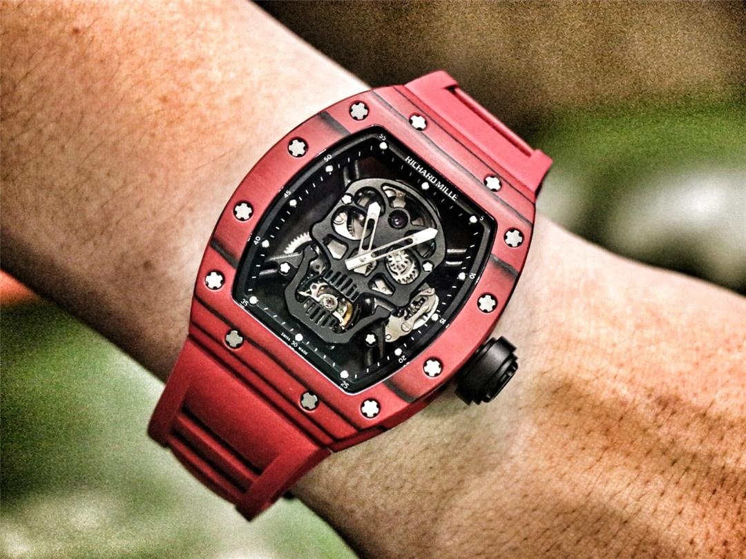 JB Factory Richard Mille RM52-01 gerçek tourbillon - kırmızı detay gerçek çekim — 1. fotoğraf
