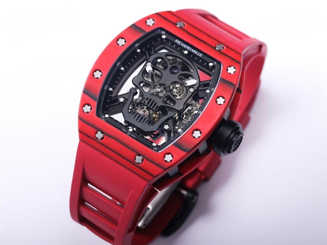 JB Factory Richard Mille RM52-01 gerçek tourbillon - kırmızı detay gerçek çekim — 10. fotoğraf