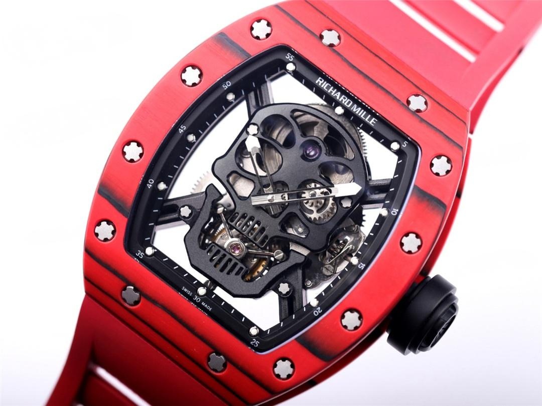 JB Factory Richard Mille RM52-01 gerçek tourbillon - kırmızı detay gerçek çekim — 12. fotoğraf