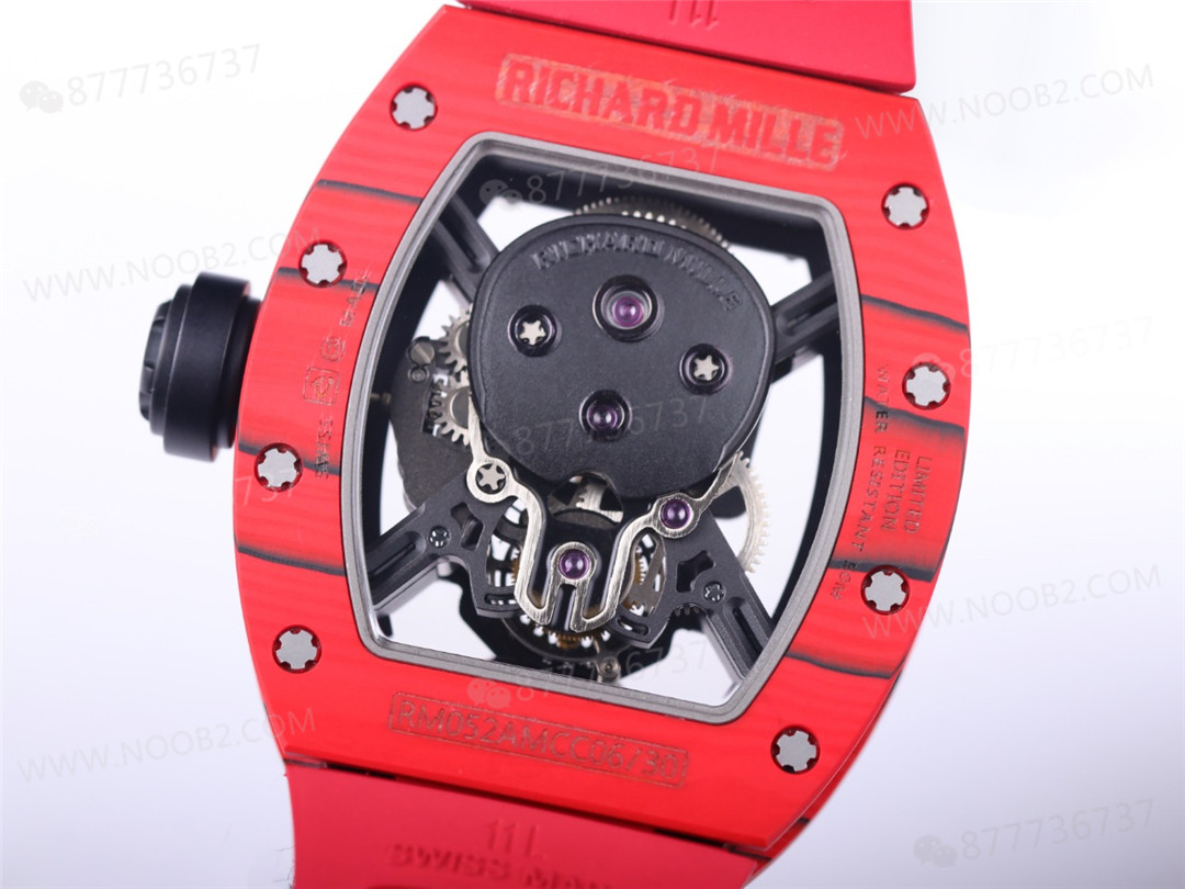 JB Factory Richard Mille RM52-01 gerçek tourbillon - kırmızı detay gerçek çekim — 17. fotoğraf