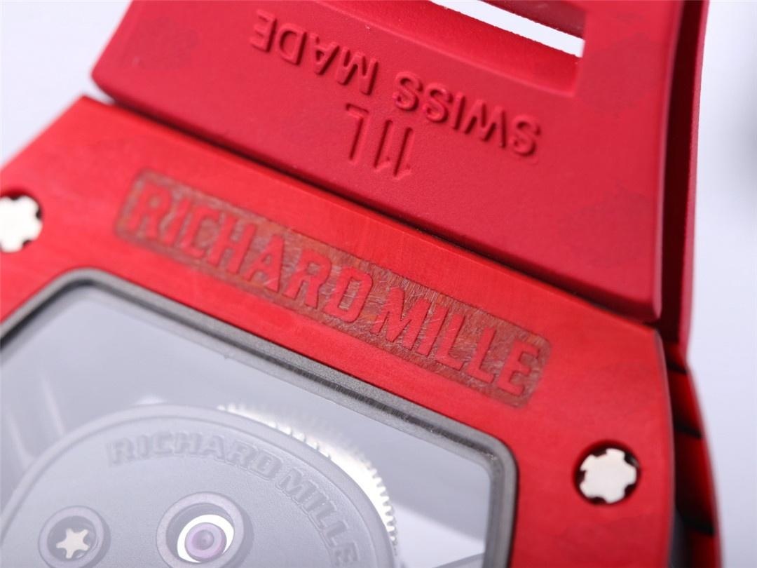 JB Factory Richard Mille RM52-01 gerçek tourbillon - kırmızı detay gerçek çekim — 18. fotoğraf