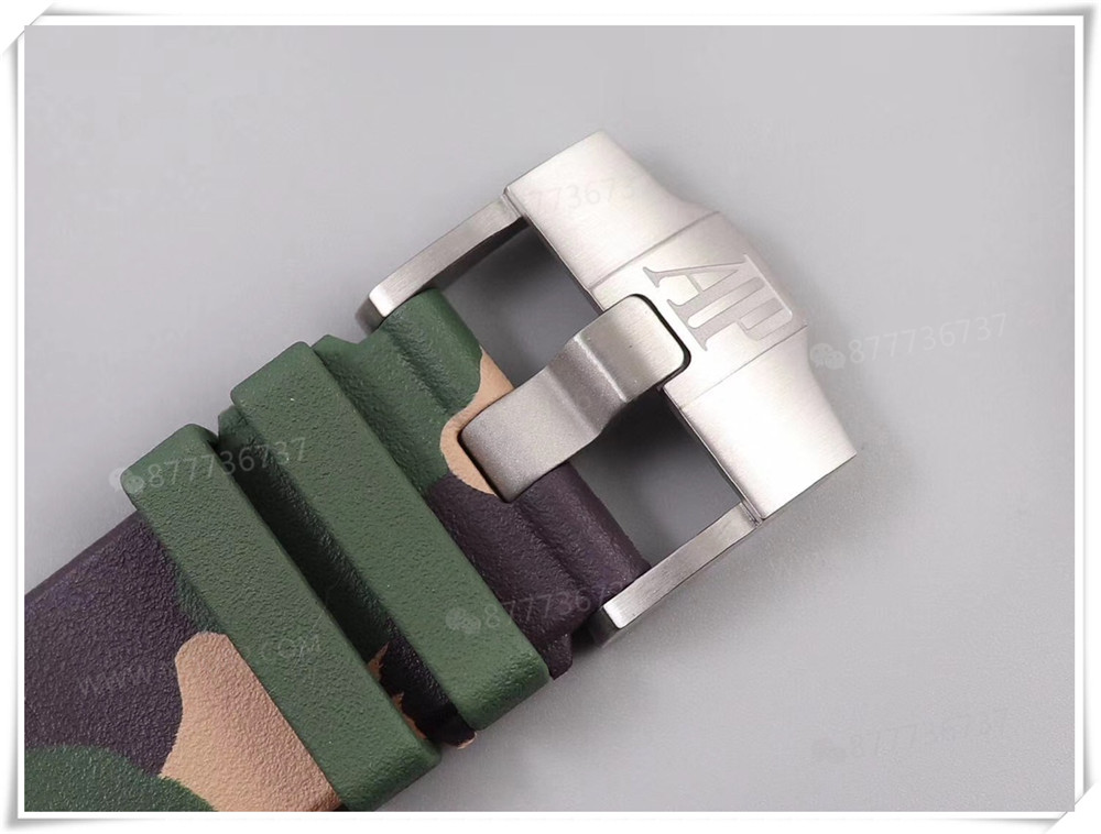 JF Factory Audemars Piguet 26400 Royal Oak Offshore askeri yeşil seramik kamuflaj replika saati gerçeğine ne kadar yakın? — 10. fotoğraf