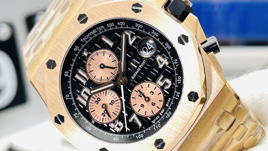 JF Factory Audemars Piguet AP Royal Oak Offshore 26470OR pembe altın üst düzey replika saat incelemesi — 3. fotoğraf