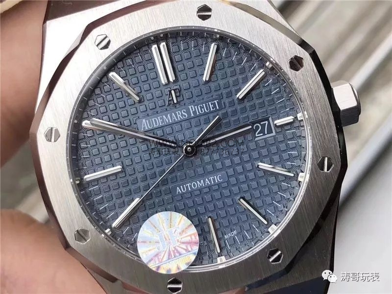 JF Factory Audemars Piguet AP15400 Royal Oak serisi mavi kadran V5 en üst versiyon replika saat incelemesi — detayları yakınlaştırınca nasıl? İlk bakışta sahte belli olur mu? — 6. fotoğraf