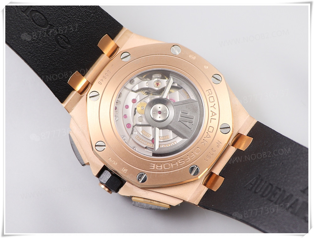 JF Factory Audemars Piguet Royal Oak 26401RO Queen's Cup, roze altın kasa ve seramik bezelli kronograf saatin işçiliği nasıl? — 10. fotoğraf