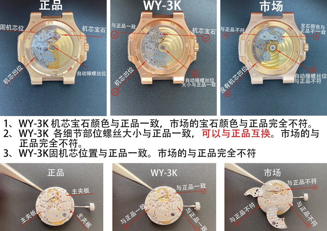 Karşılaştırmalı inceleme: 3K Factory PP Patek Philippe Sportif Zarafet serisi 5711/1A 010 kol saati — 3. fotoğraf