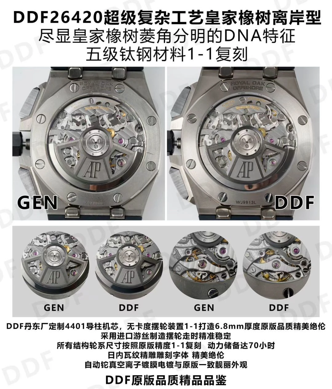 Karşılaştırmalı İnceleme: AP Royal Oak Offshore 43 mm 26420ti Titanyum DDF — 8. fotoğraf
