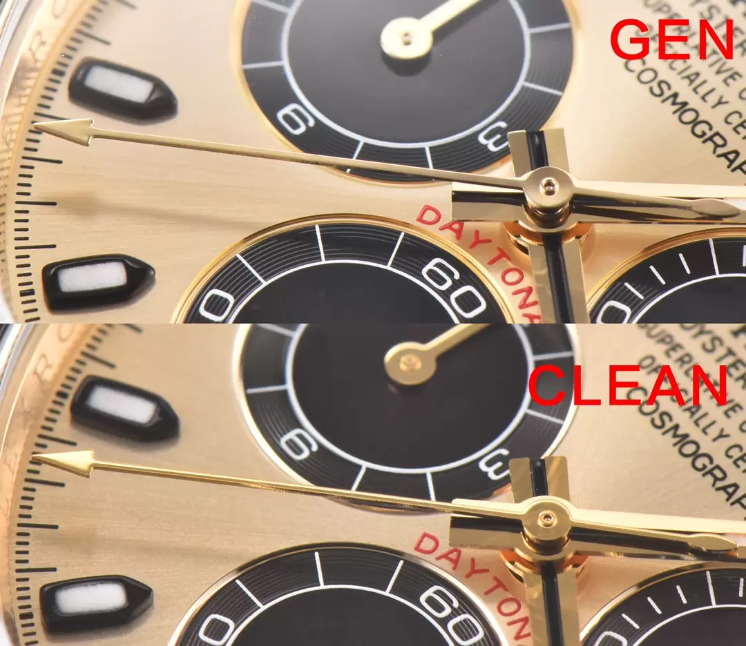 Karşılaştırmalı inceleme: Clean Rolex Cosmograph Daytona M116518ln-0048 kol saati (Shawn Yue) — 7. fotoğraf