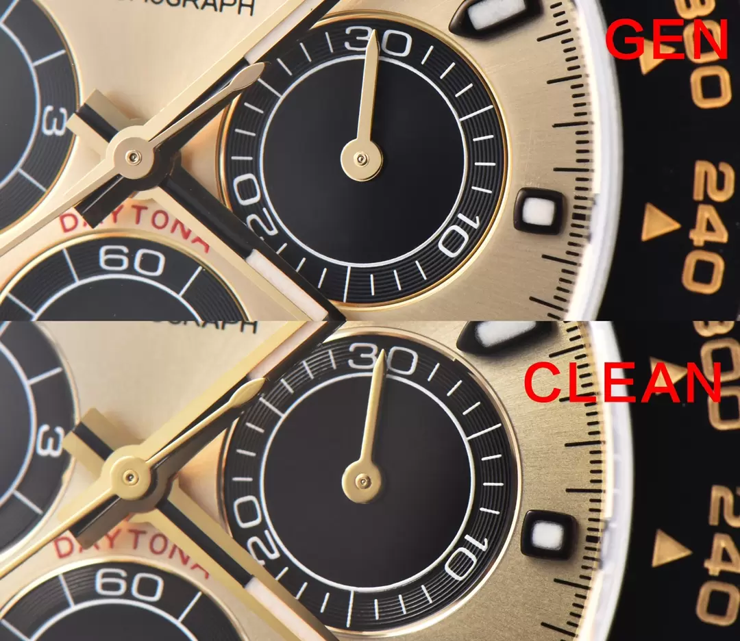 Karşılaştırmalı inceleme: Clean Rolex Cosmograph Daytona M116518ln-0048 kol saati (Shawn Yue) — 8. fotoğraf
