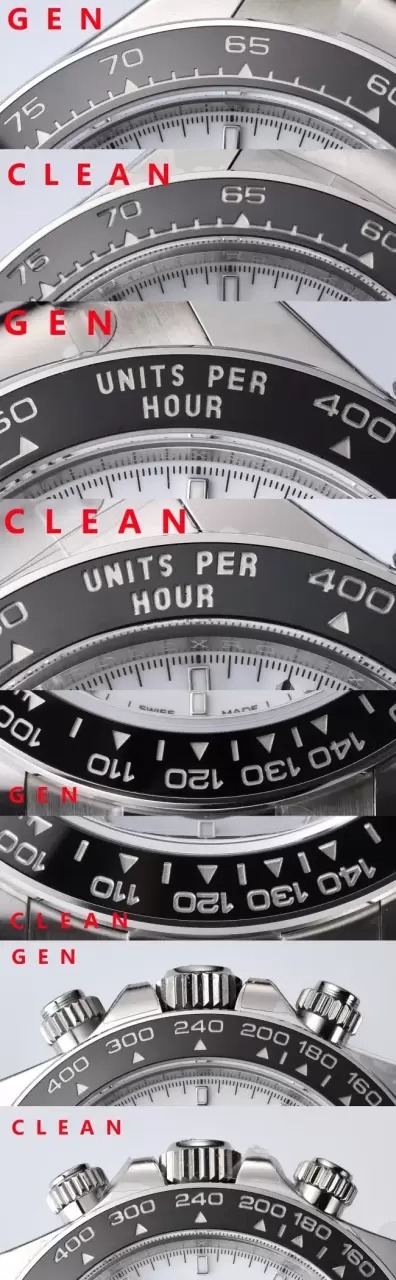 Karşılaştırmalı inceleme: Clean Rolex Cosmograph Daytona m126500ln-0001 [Panda Daytona] — 7. fotoğraf