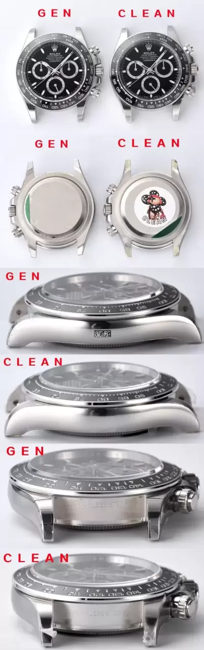 Karşılaştırmalı inceleme: Clean Rolex Cosmograph Daytona serisi m126500ln-0002 kol saati [Siyah Seramik Daytona] — 6. fotoğraf