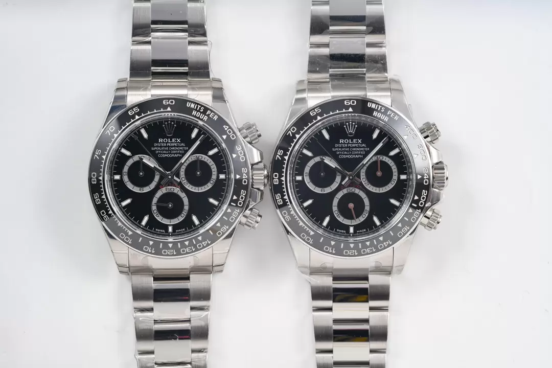 Karşılaştırmalı inceleme: Clean Rolex Cosmograph Daytona serisi m126500ln-0002 kol saati [Siyah Seramik Daytona] — 9. fotoğraf