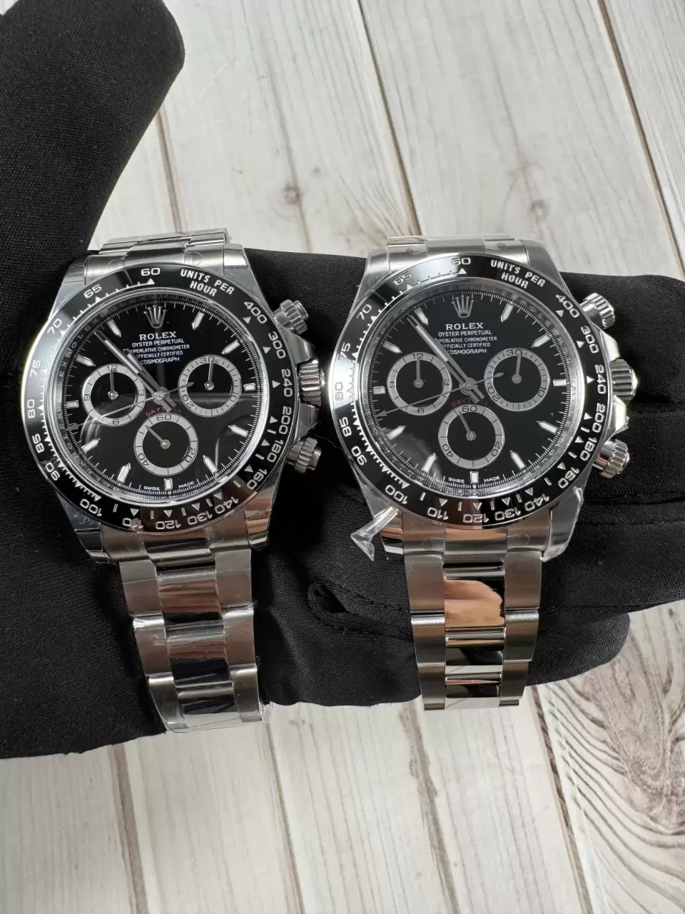 Karşılaştırmalı inceleme: Clean Rolex Cosmograph Daytona serisi m126500ln-0002 kol saati [Siyah Seramik Daytona] — 16. fotoğraf