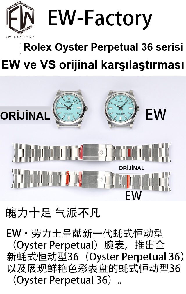 Karşılaştırmalı inceleme: EW Factory [36 mm]Rolex Oyster Perpetual serisi m126000-0006 saati — 2. fotoğraf
