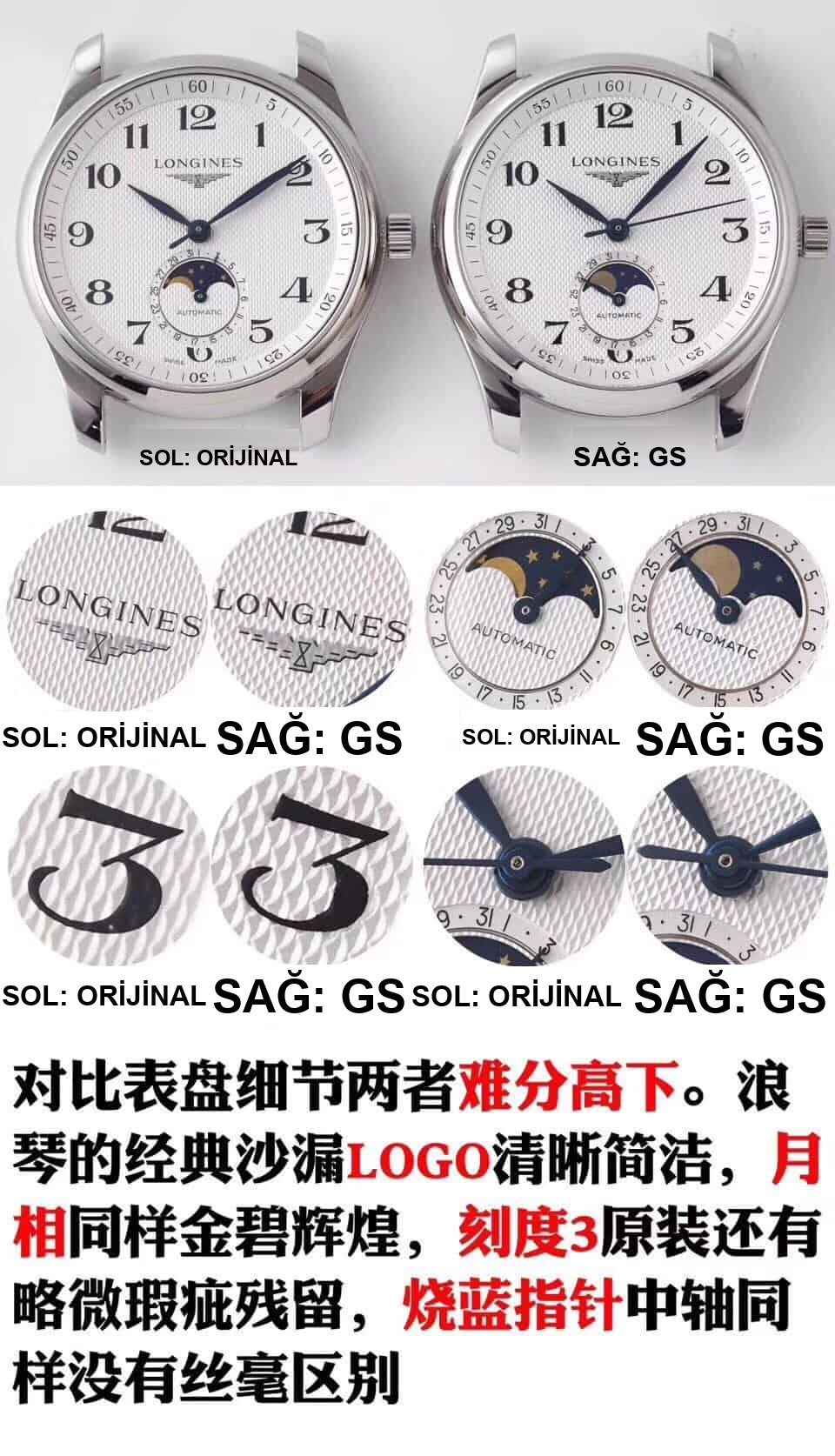 Karşılaştırmalı inceleme: GS Factory Longines Master Collection L2.909.4.78.3 kol saati — 3. fotoğraf