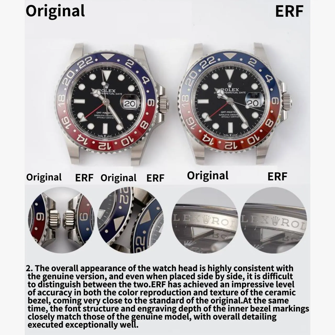 Karşılaştırmalı İnceleme: Rolex GMT-Master II 126710 BLRO 904L Çelik ERF — 9. fotoğraf