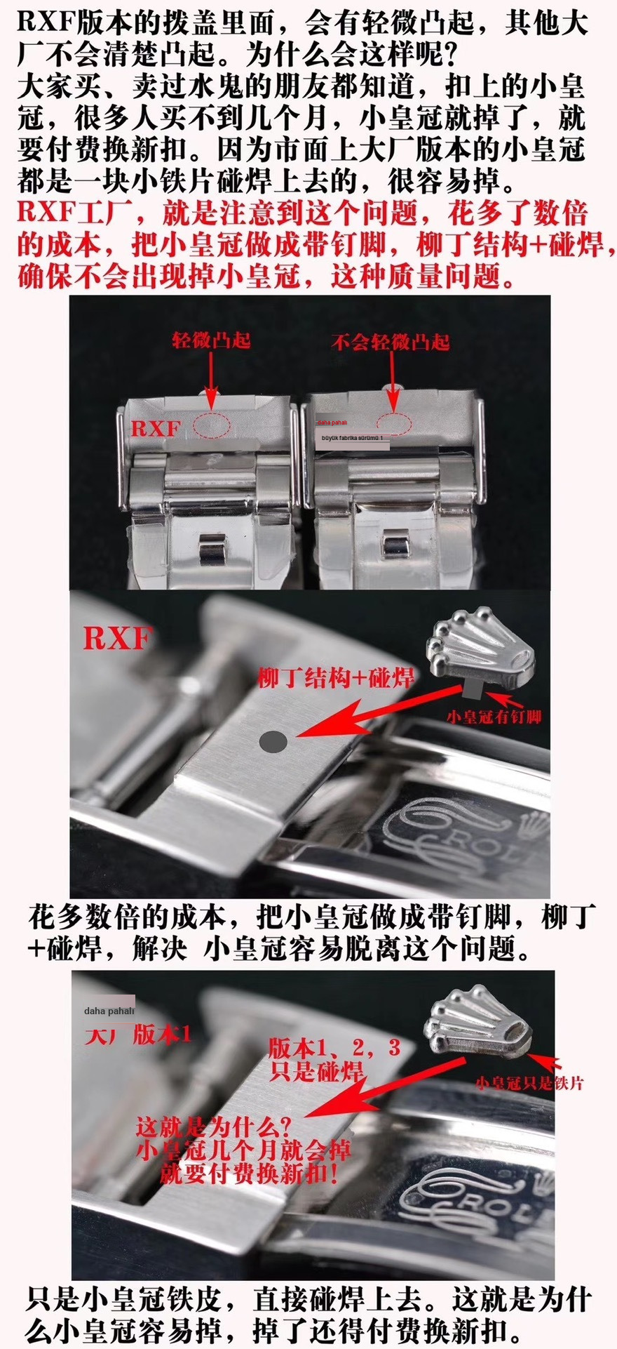 Karşılaştırmalı inceleme: RXF Factory Rolex Submariner Siyah Su Hayaleti serisi 116610LN-97200 siyah kadranlı dalış saati — 3. fotoğraf