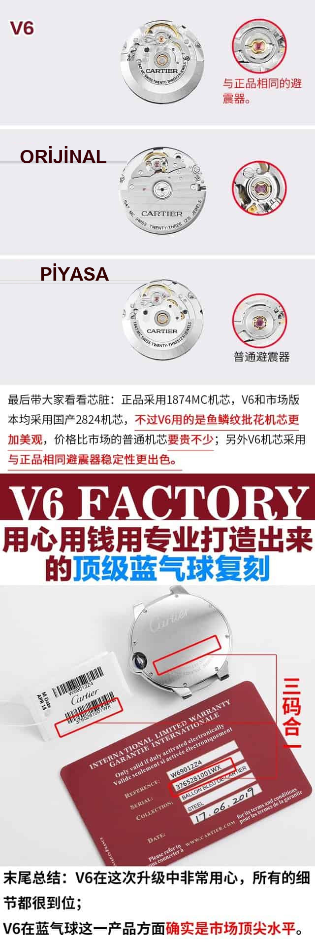 Karşılaştırmalı inceleme: V6 Factory Cartier Ballon Bleu serisi WSBB0016 erkek çelik bilezik kol saati — 9. fotoğraf