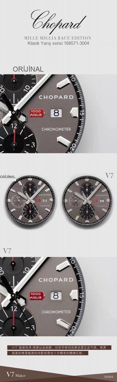 Karşılaştırmalı inceleme: V7 Factory [Şık Tasarım] Chopard Classic Racing Serisi 168571-3004 Kronograf Saat — 5. fotoğraf