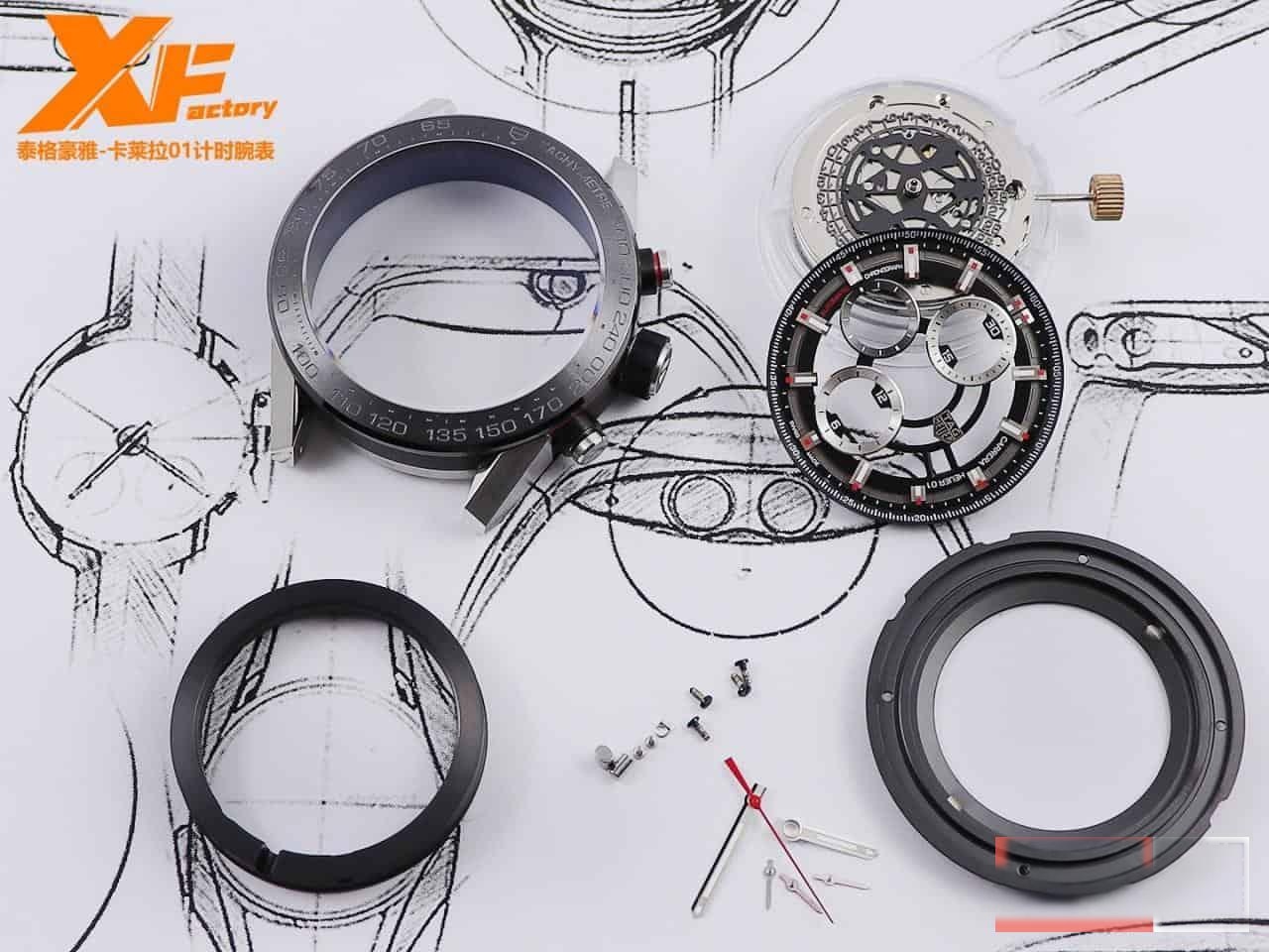 Karşılaştırmalı inceleme: XF Factory [45 mm] Tag Heuer Carrera Serisi CAR201V.BA0714 Erkek Kronograf Otomatik Mekanik Saat — 2. fotoğraf