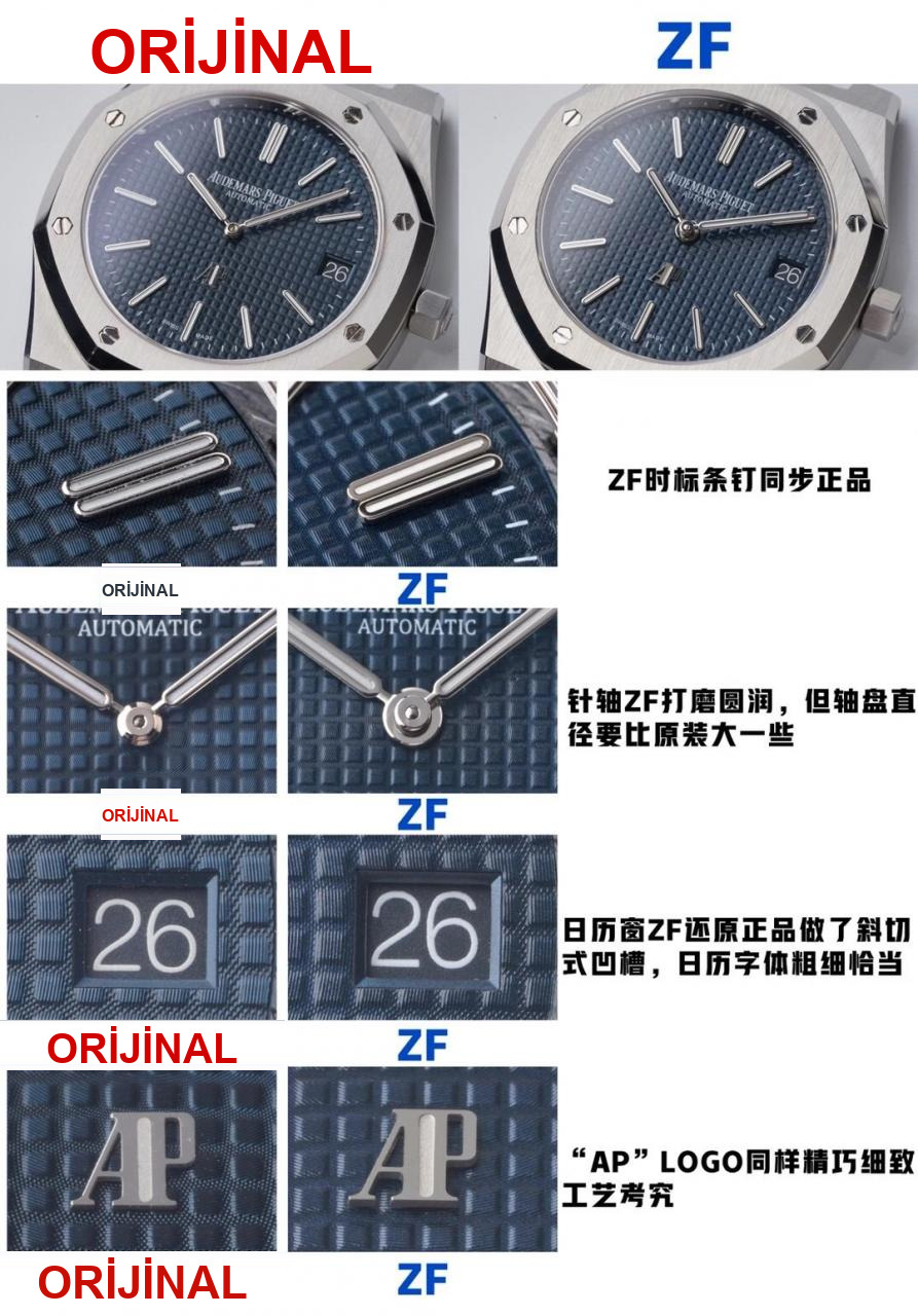 Karşılaştırmalı inceleme: ZF Factory AP Audemars Piguet Royal Oak 15202ST.OO.1240ST.01 — 2. fotoğraf