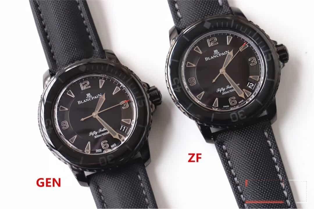 Karşılaştırmalı inceleme: ZF Factory Blancpain Fifty Fathoms 50 Fathoms serisi 5015-11C30-52A kol saati — 3. fotoğraf