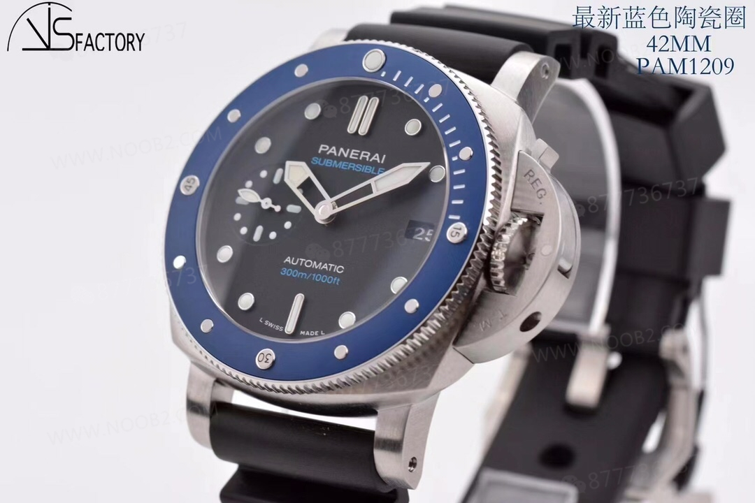 Küçük Kasa Çaplı Panerai: VS Factory 1209 Küçük Mavi Hayalet 42 mm Seramik Bezelli Saat — 7. fotoğraf