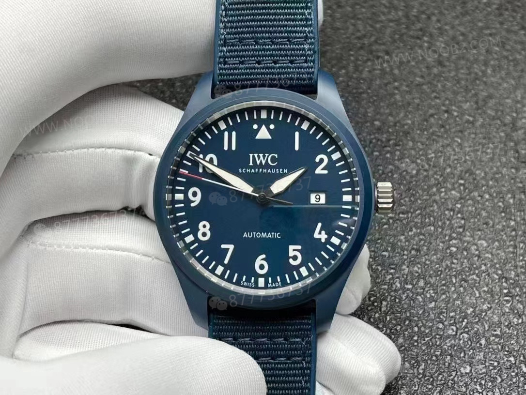 M+ fabrikası IWC Mark 18 IW328101 mavi seramik işçiliği nasıl? — 3. fotoğraf