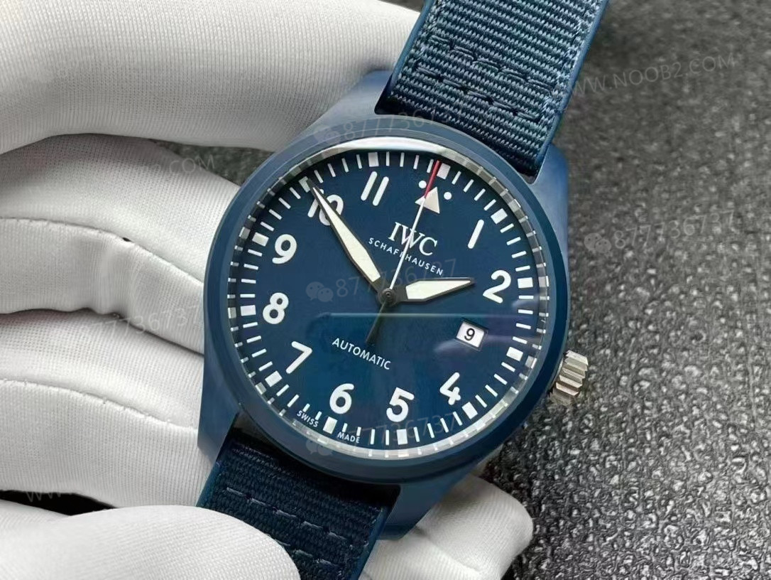 M+ fabrikası IWC Mark 18 IW328101 mavi seramik işçiliği nasıl? — 4. fotoğraf