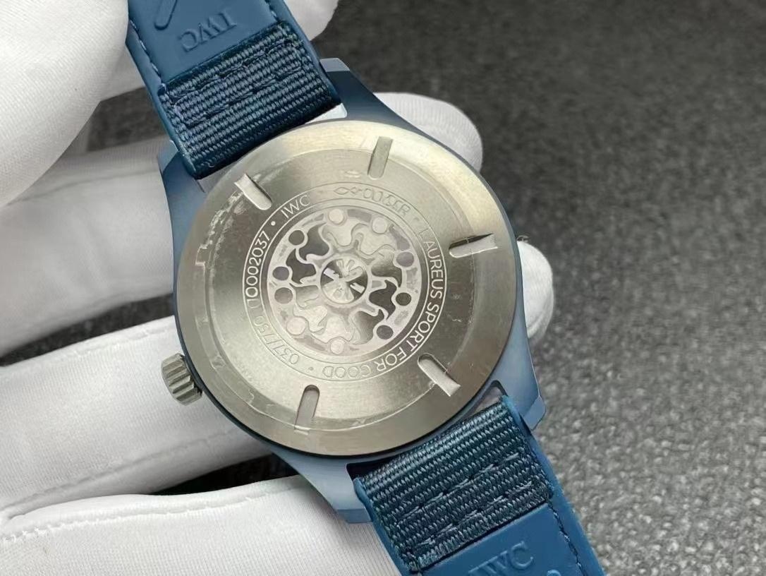 M+ fabrikası IWC Mark 18 IW328101 mavi seramik işçiliği nasıl? — 6. fotoğraf