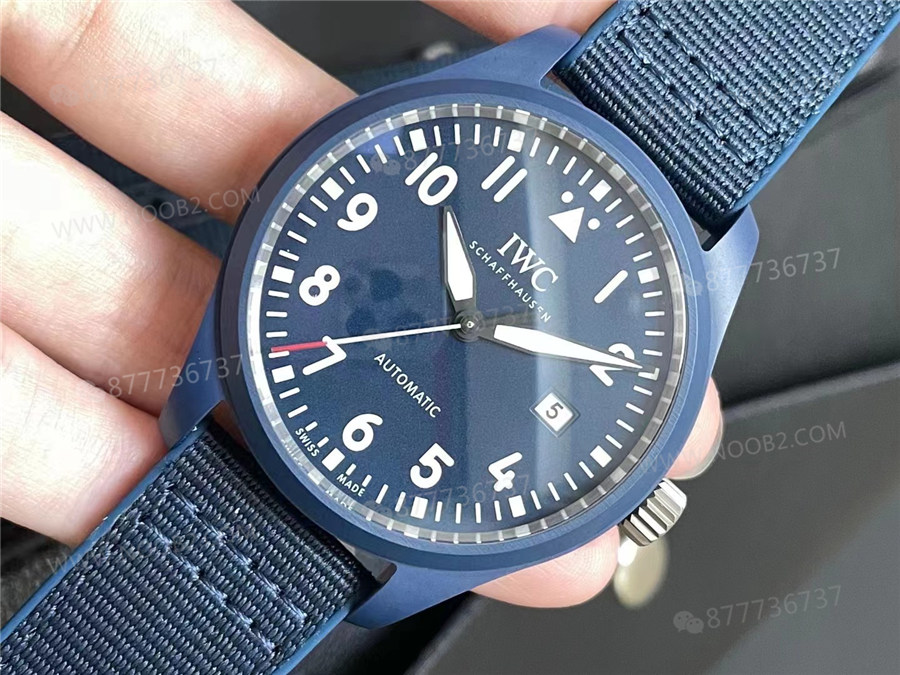 M+ Fabrikası IWC Mark XVIII Mavi Seramik Güncellenmiş V2 Merkez Eksen Versiyonu — 1. fotoğraf