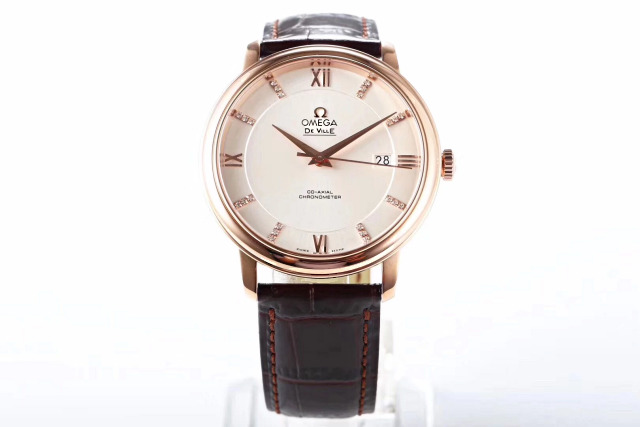 Replika Omega De Ville Roze Altın
