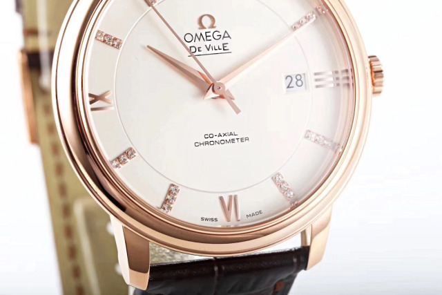 MKS Omega De Ville Roze Altın Beyaz Kadran