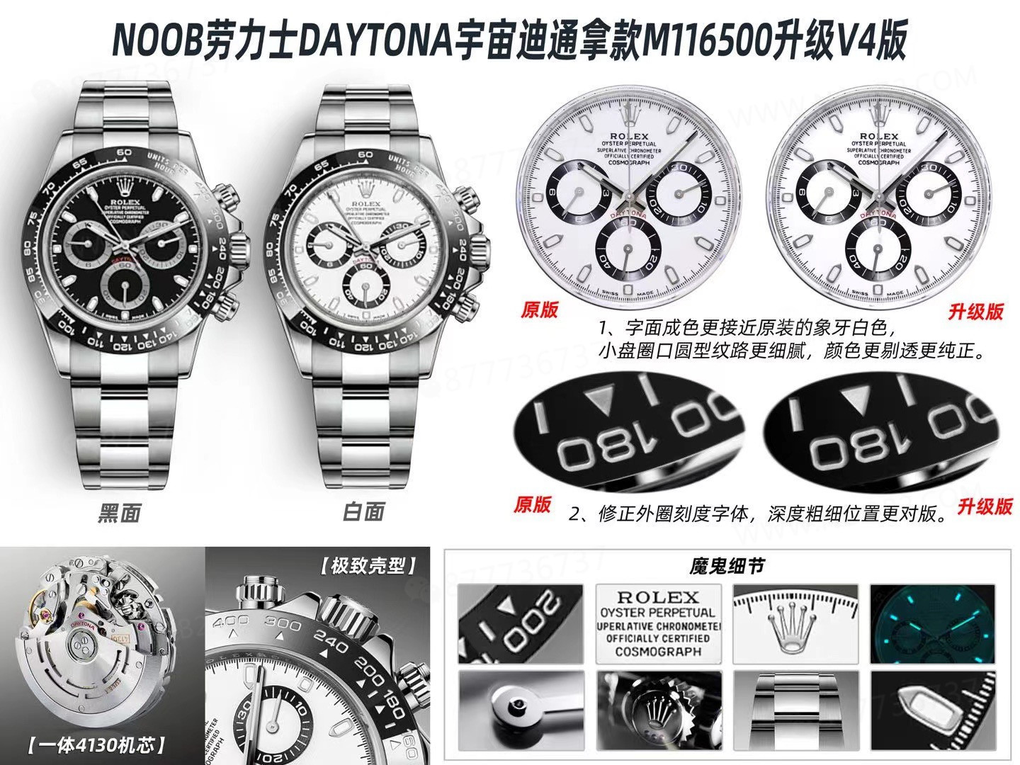 N Factory 4130 Daytona mekanizması ile 7750 mekanizmasını nasıl ayırt edersiniz? — 1. fotoğraf