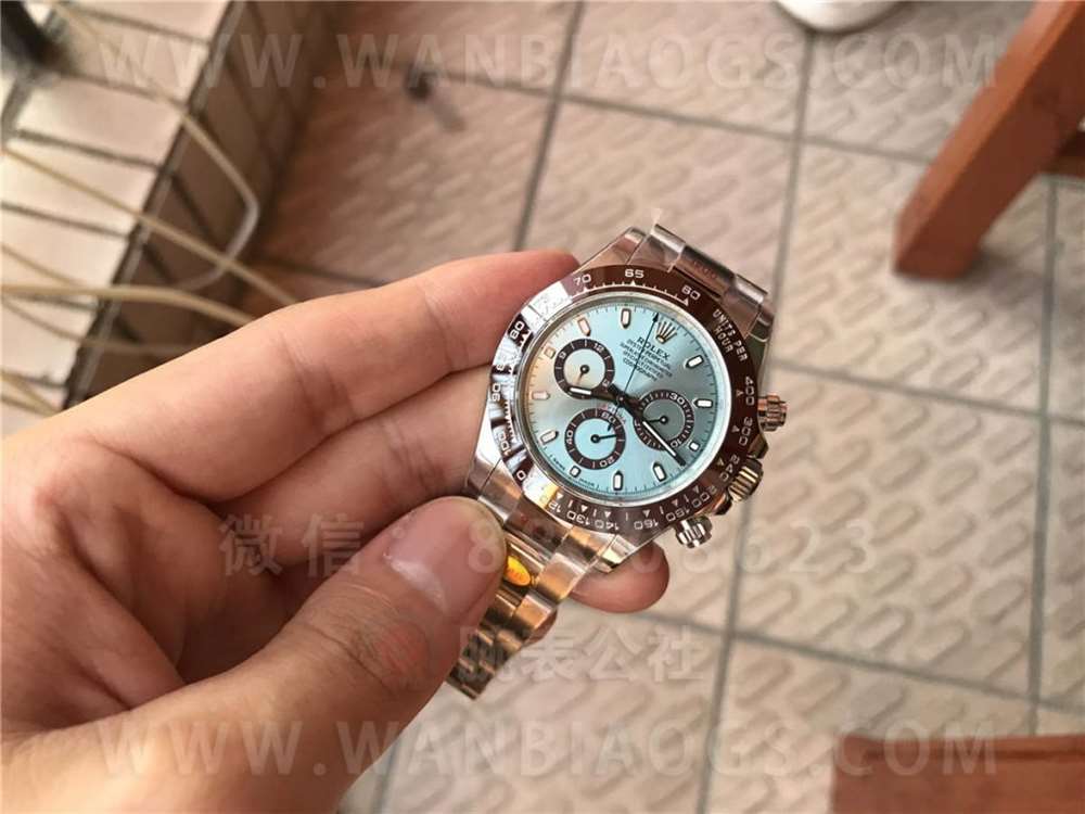 N Factory Rolex buz mavisi Daytona "4130 mekanizma" işçilik incelemesi - 11.11 stoktan gerçek çekim — 12. fotoğraf