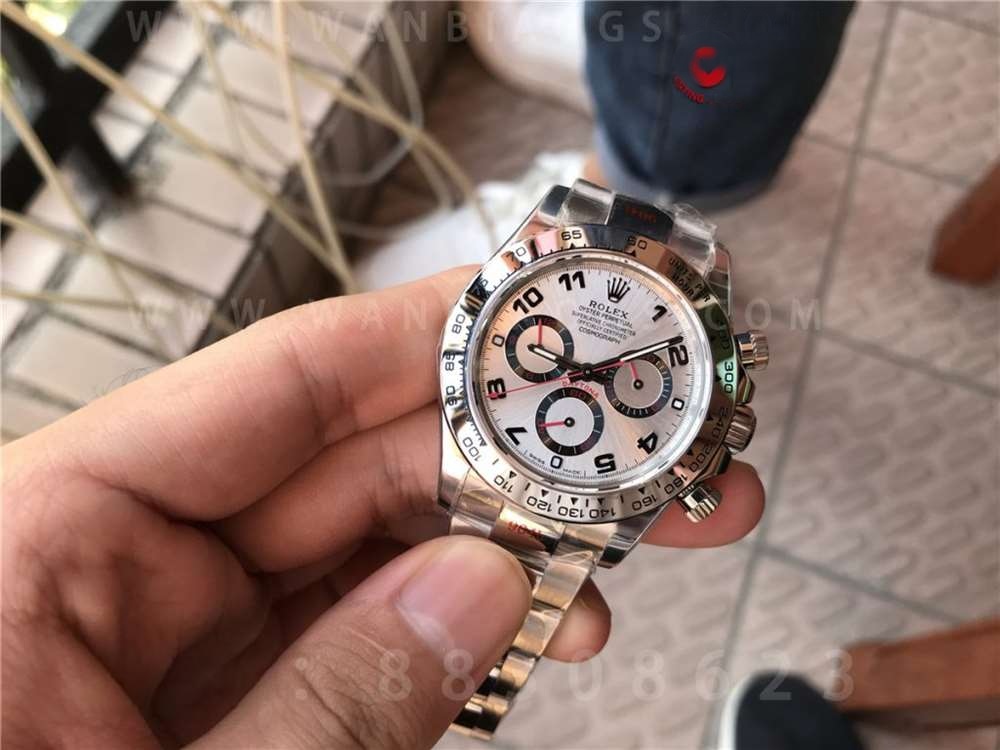 N Factory Rolex V4 Daytona 116509 «gümüş kadran kırmızı akrep-yelkovan» işçilik incelemesi — 2. fotoğraf