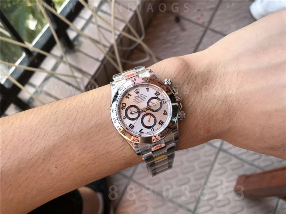 N Factory Rolex V4 Daytona 116509 «gümüş kadran kırmızı akrep-yelkovan» işçilik incelemesi — 7. fotoğraf