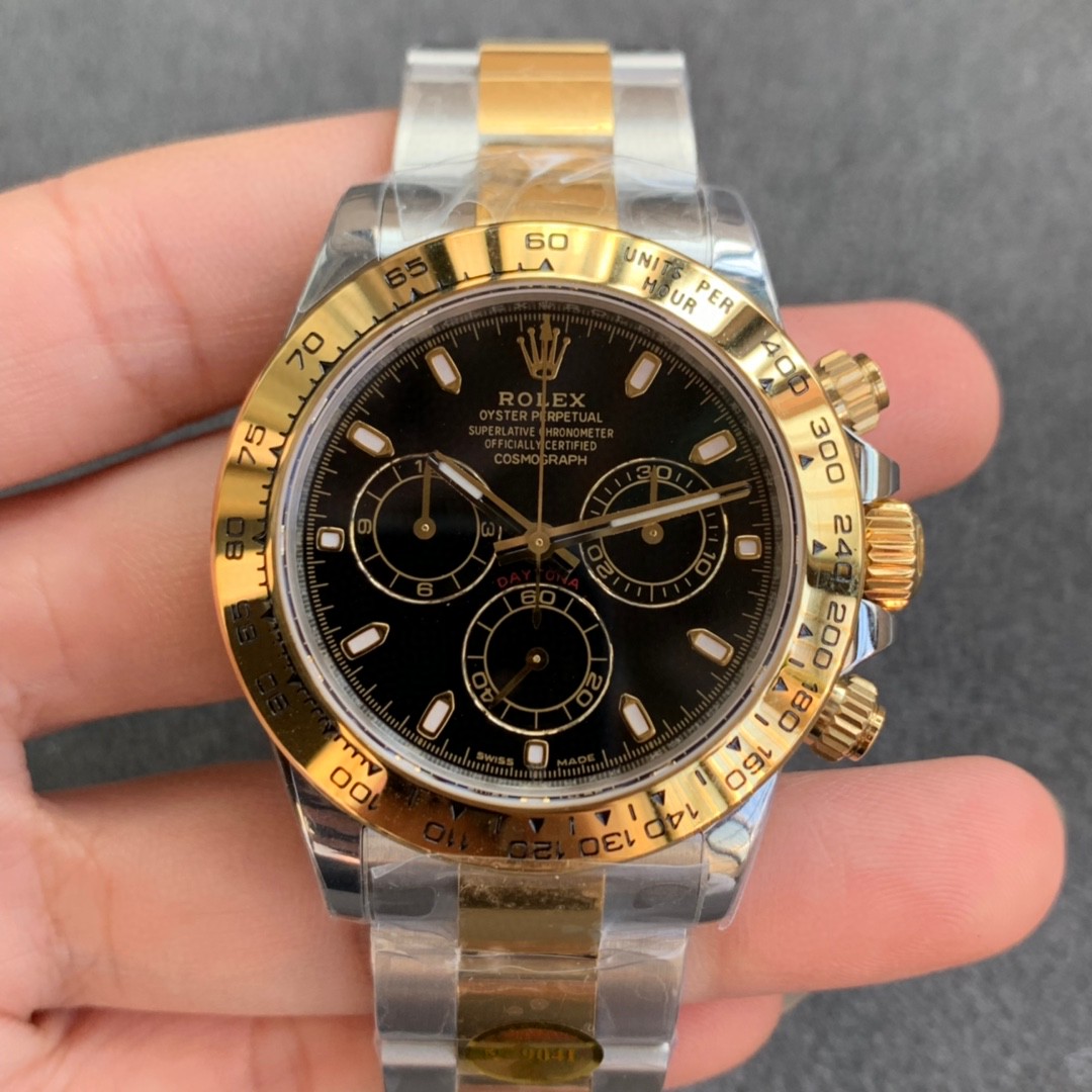 Noob Replika Rolex Daytona İki Renk Siyah Kadran