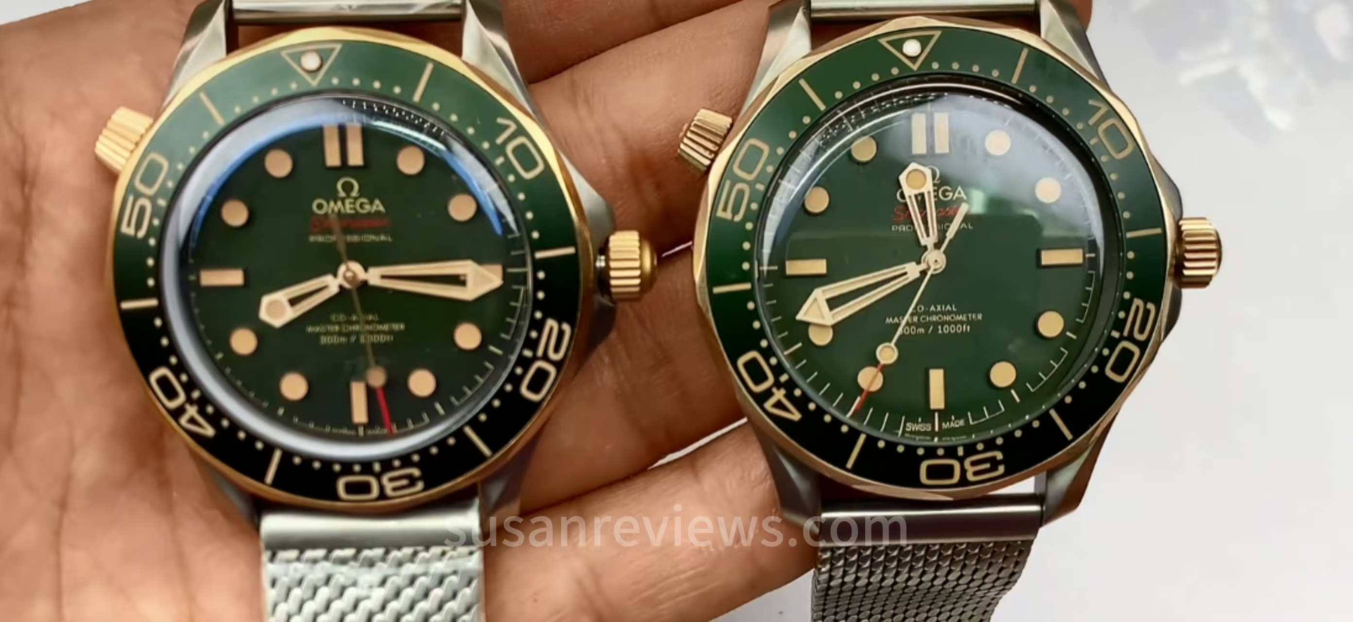 Omega Bronz Altın Yeşil Seamaster Replika vs Gerçek
