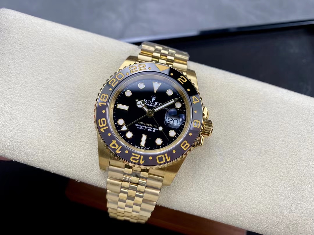 Rolex GMT-Master II 126718GRNR Full Altın Siyah Replika
