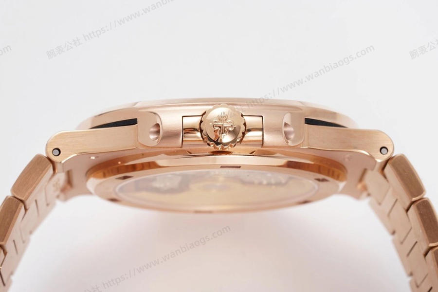 PPF Factory Patek Philippe Nautilus Sport Elegance Serisi 5711R-001 Roze Altın Elmas Taşlı İnceleme — 8. fotoğraf