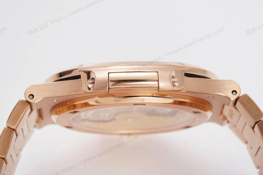PPF Factory Patek Philippe Nautilus Sport Elegance Serisi 5711R-001 Roze Altın Elmas Taşlı İnceleme — 9. fotoğraf