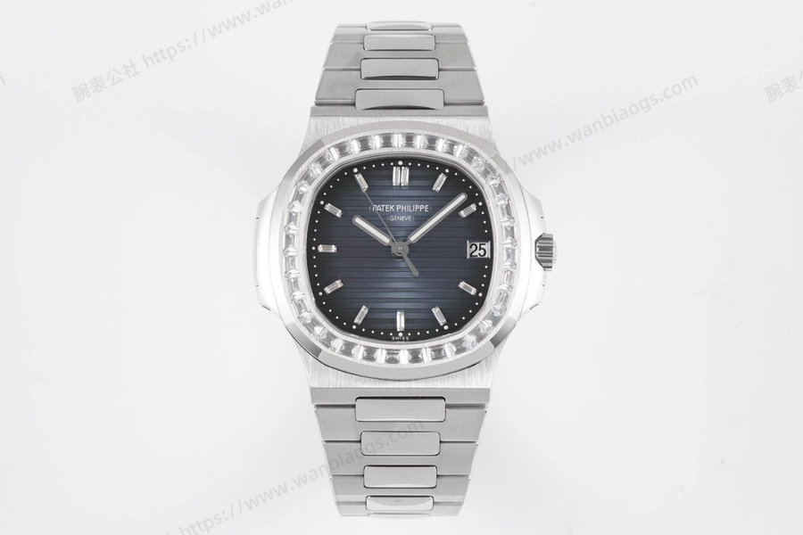 PPF Factory Patek Philippe Sport Elegance serisi 5711/1A 010 gri-mavi elmas kakmalı Nautilus kol saati incelemesi — 2. fotoğraf