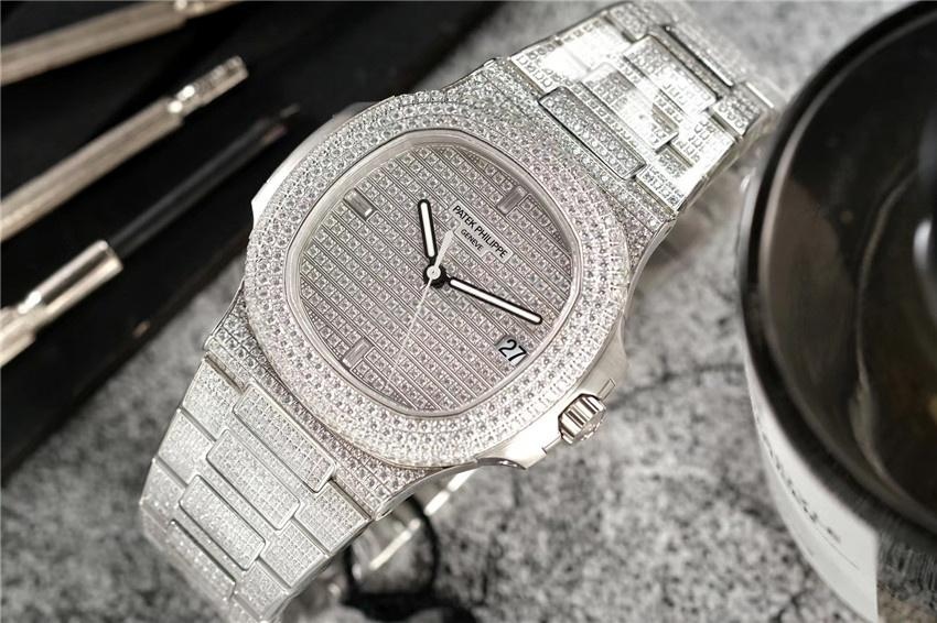 PPF Factory V3 Patek Philippe 5719/10G-010 Beyaz Altın Nautilus Yıldız Kaplı Kadran Kol Saati — 1. fotoğraf