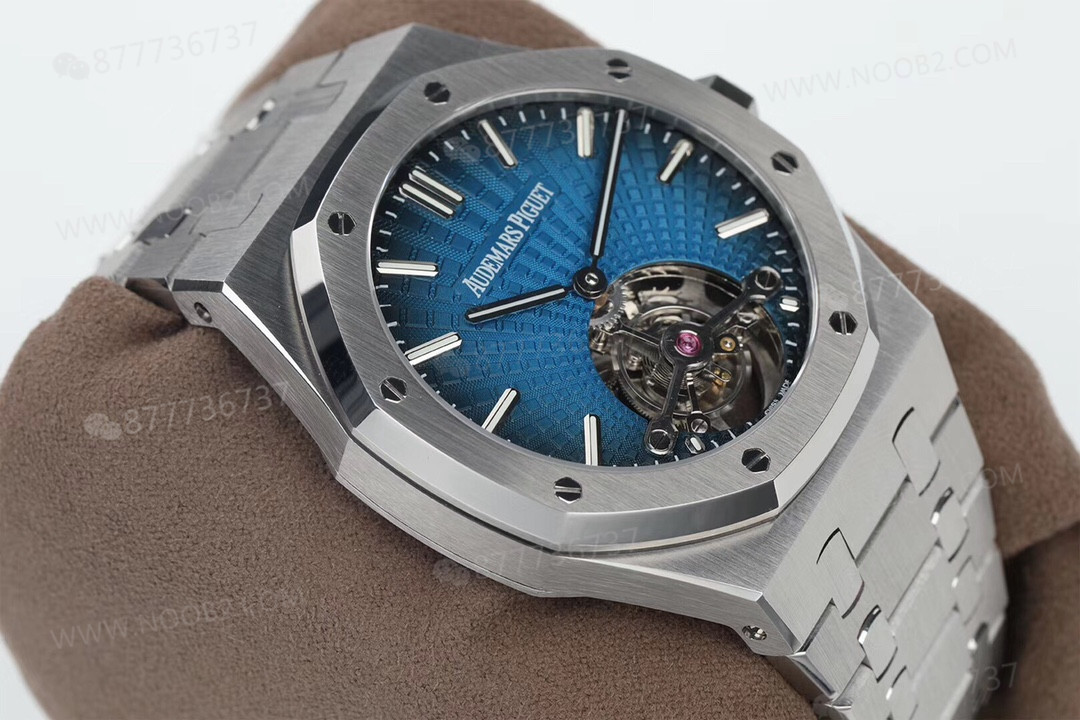 R8 Factory Audemars Piguet Royal Oak Tourbillon V2 Yükseltilmiş Sürüm, Beyaz Kasa Mavi Kadran — 5. fotoğraf