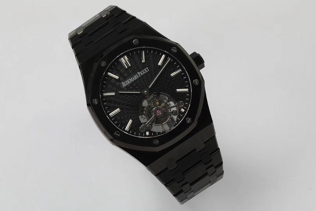 R8 Factory Audemars Piguet Royal Oak Tourbillon V2 Yükseltilmiş Sürüm Tam Siyah Kol Saati — 3. fotoğraf