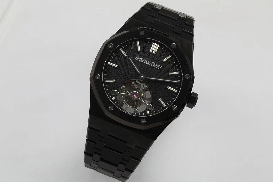 R8 Factory Audemars Piguet Royal Oak Tourbillon V2 Yükseltilmiş Sürüm Tam Siyah Kol Saati — 4. fotoğraf