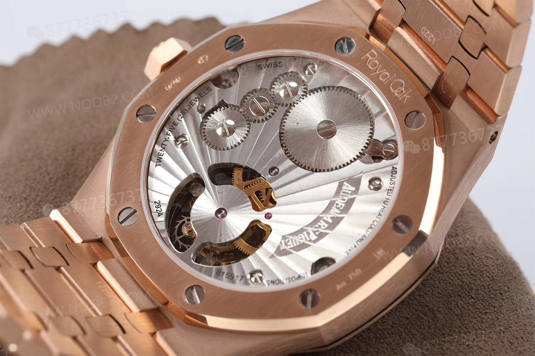 R8 Factory Audemars Piguet Royal Oak Tourbillon V2 Yükseltilmiş Versiyon Kol Saati Rose Altın Mavi Kadran — 9. fotoğraf