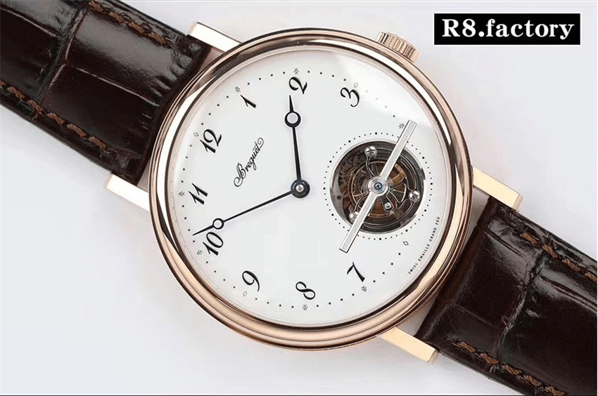 R8 Factory yeni Breguet 5367 Tourbillon Classique klasik seri ultra ince kol saati — 6. fotoğraf